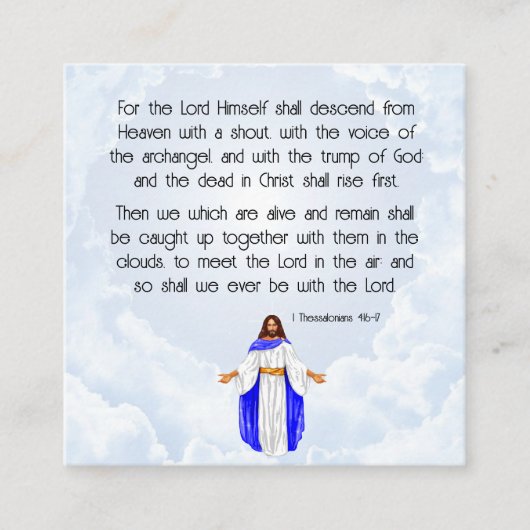 1 Thessalonians 4:16-17 Card Vierkante Visitekaartje (Voorkant)