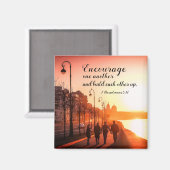 1 Thessalonicenzen 5:11 Moedig elkaar bijbel Magneet (Voorkant / Achterkant)