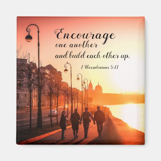 1 Thessalonicenzen 5:11 Moedig elkaar bijbel Magneet (Voorkant)