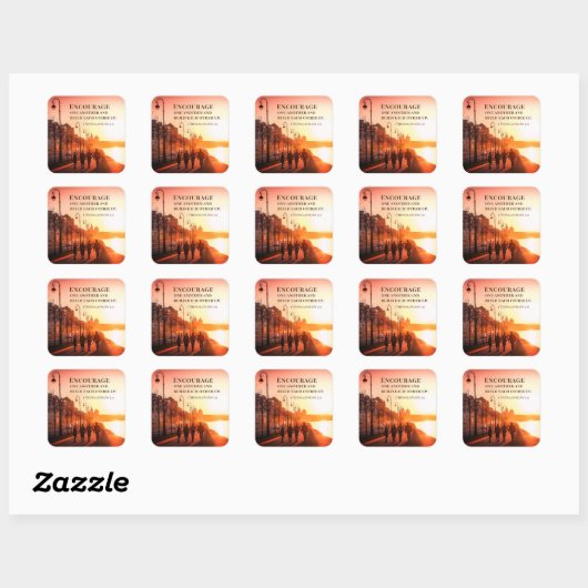 1 Thessalonicenzen 5:11 Moedig elkaar bijbel Vierkante Sticker (Vel)