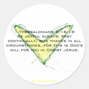 1 Thessalonicenzen 5:16-18Wees vrolijk alwa... Ronde Sticker
