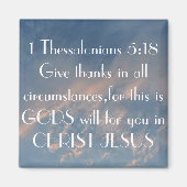 1 Thessalonicenzen 5:18 Geef bedankt Magneet (Voorkant)
