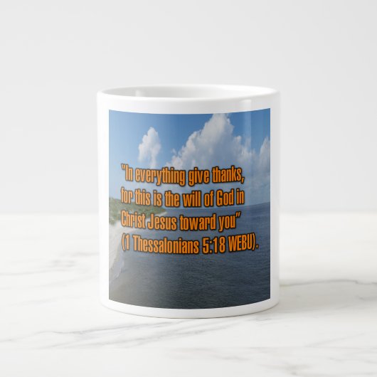 1 Thessalonicenzen 5:18 WEBU Mok (Voorkant)
