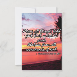 1 Thessalonicenzen 5:21-22 KJV Bijbel Pic Groet Kaart