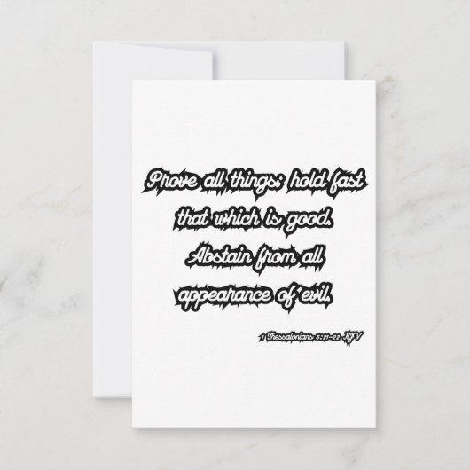 1 Thessalonicenzen 5:21-22 KJV Bijbelgroet Kaart (Voorkant)