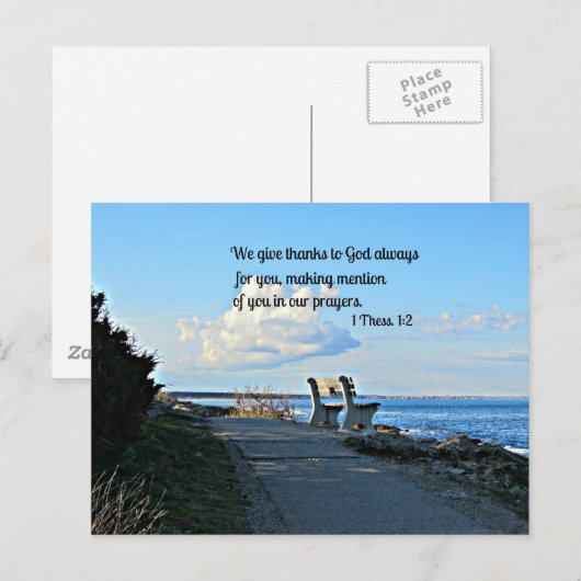 1 Thessaloniërs 1:2 Briefkaart (Voorkant / Achterkant)