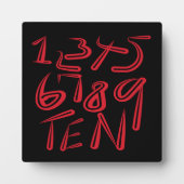 1 Thru Ten Typography In Red On Black Pattern Fotoplaat (Voorkant)
