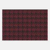 1 Thru Ten Typography In Red On Black Pattern Inpakpapier Vel (Voorkant 2)