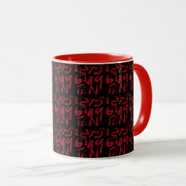 1 Thru Ten Typography In Red On Black Pattern Mok