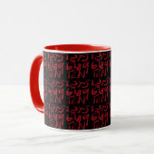 1 Thru Ten Typography In Red On Black Pattern Mok (Voorkant links)
