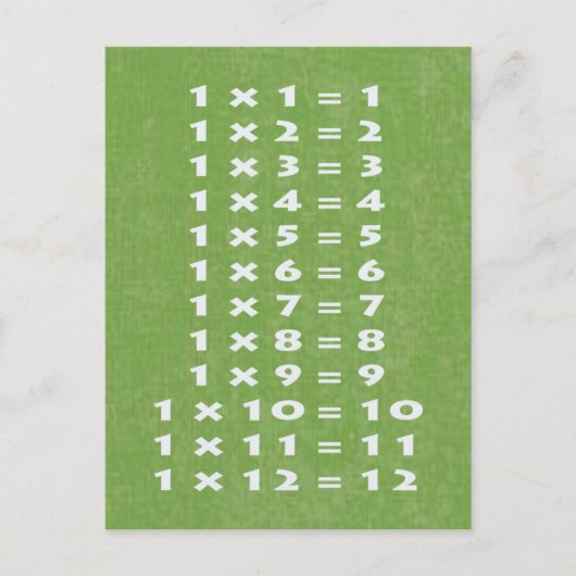 #1 Times Table Collectible Briefkaart (Voorkant)
