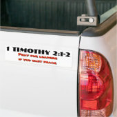 1 Timoteüs 2:1-2 Bid voor Leiders, Vrede Bumpersticker (Op Truck)