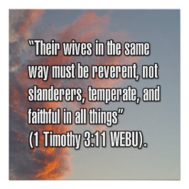1 Timoteus 3:11 WEBU Perfect Poster
