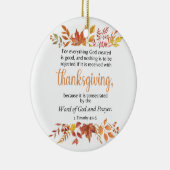 1 Timoteüs 4:4-5 Thanksgiving Schrift Herfst Keramisch Ornament (Rechts)