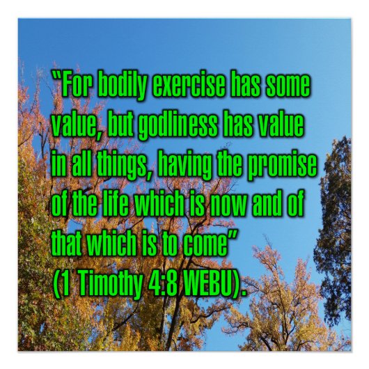 1 Timotheus 4:8 WEBU Perfect Poster (Voorkant)