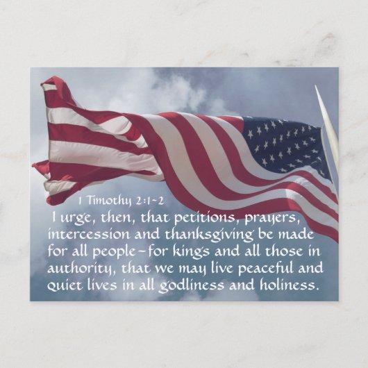 1 Timothy 2:1-2 gebeden... voor de autoriteiten Briefkaart (Voorkant)