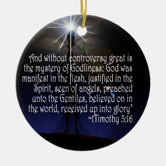 1 TIMOTHY 3:16 SCRIPTURE ORNAMENT JESUS (Voorkant)