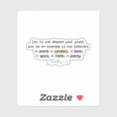 1 Timothy 4:12 Sticker (Vel)