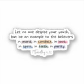 1 Timothy 4:12 Sticker (Voorkant)