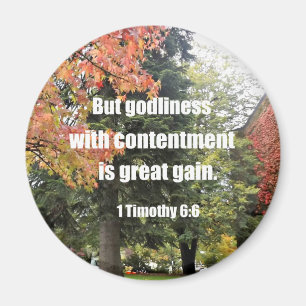 1 Timothy 6:6 Maar godin met tevredenheid is Magneet