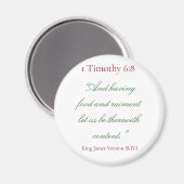 1 timothy 6:8 (bijbelse versie) magneet (Voorkant / Achterkant)