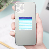1 tot 12 vermenigvuldigingsgrafiek | Times Tables Sticker (Telefoon)