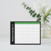 1 tot 12 vermenigvuldigingstabel Grafiek Briefkaart (Staand voorkant)