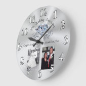 1 tot 2 Foto's en Jouw tekst 60ste verjaardag Gift Grote Klok (Hoek)