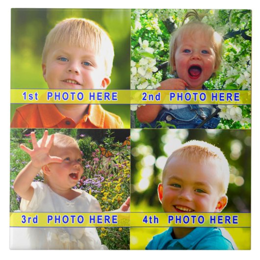 1 tot 4, Afbeelding Tegels, of als, gepersonalisee Tegeltje (Voorkant)