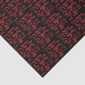 1 tot en met tien typografie in rood op zwart patr tissuepapier (Detail)
