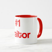 #1 Traitor Red Coffee Mok (Voorkant rechts)