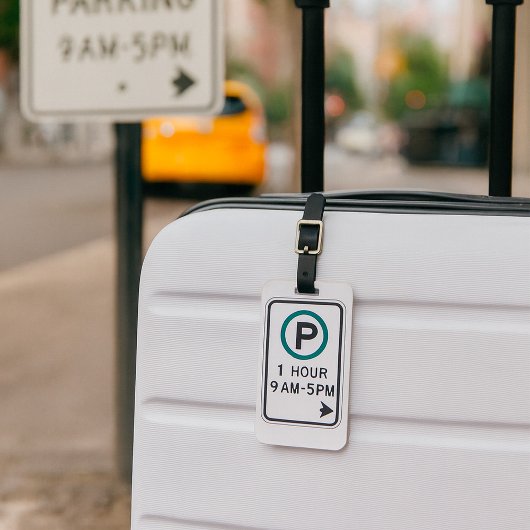 1 uur parkeren teken voor gecontroleerde parkeerzo bagagelabel