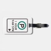 1 uur parkeren teken voor gecontroleerde parkeerzo bagagelabel (Achterkant horizontaal)