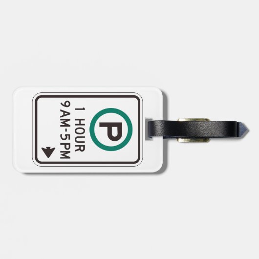 1 uur parkeren teken voor gecontroleerde parkeerzo bagagelabel (Achterkant horizontaal)