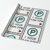 1 uur parkeren teken voor gecontroleerde parkeerzo cadeaupapier (Uitgerold)