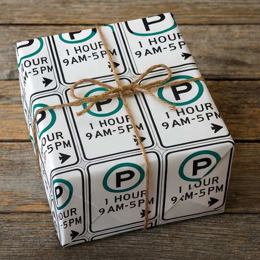 1 uur parkeren teken voor gecontroleerde parkeerzo cadeaupapier