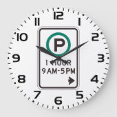 1 uur parkeren teken voor gecontroleerde parkeerzo grote klok (Voorkant)