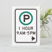 1 uur parkeren teken voor gecontroleerde parkeerzo kaart (Staand voorkant)