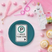 1 uur parkeren teken voor gecontroleerde parkeerzo papieren bordje (Feest)