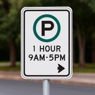 1 uur parkeren teken voor gecontroleerde parkeerzo poster