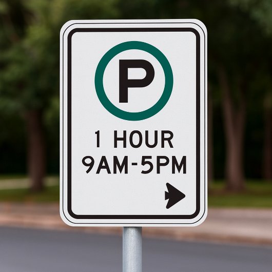 1 uur parkeren teken voor gecontroleerde parkeerzo poster