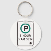 1 uur parkeren teken voor gecontroleerde parkeerzo sleutelhanger (Achterkant)