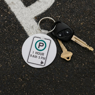 1 uur parkeren teken voor gecontroleerde parkeerzo sleutelhanger