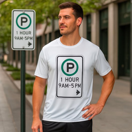 1 uur parkeren teken voor gecontroleerde parkeerzo t-shirt