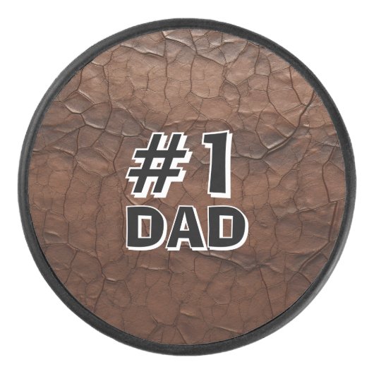 #1 Vader Leerlook Hockey Puck (Voorkant)