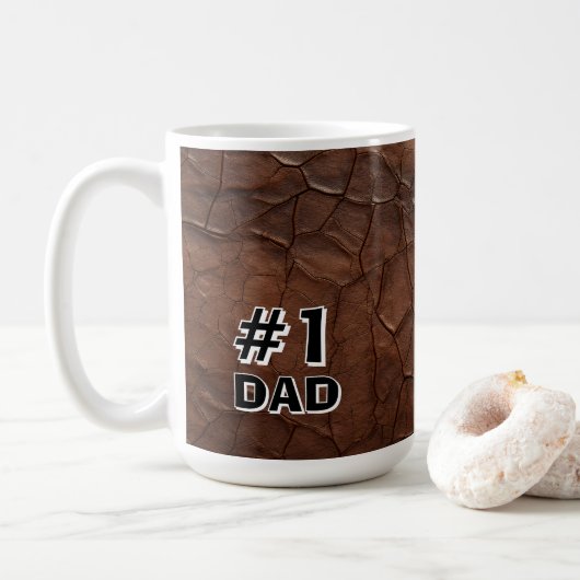 #1 Vader Leerlook Koffiemok (Met donut)