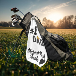 #1 Vader Liefde Gepersonaliseerde Golf Handdoek