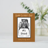 #1 Vader Vintage Tekening Briefkaart (Staand voorkant)