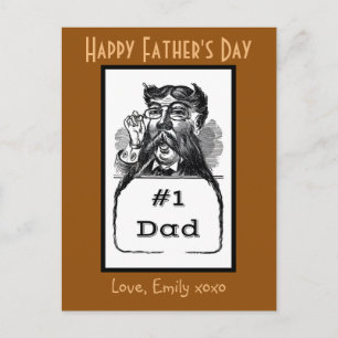 #1 Vader Vintage Tekening Briefkaart