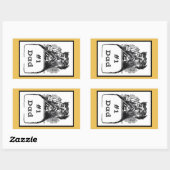 #1 Vader Vintage Tekening Rechthoekige Sticker (Vel)